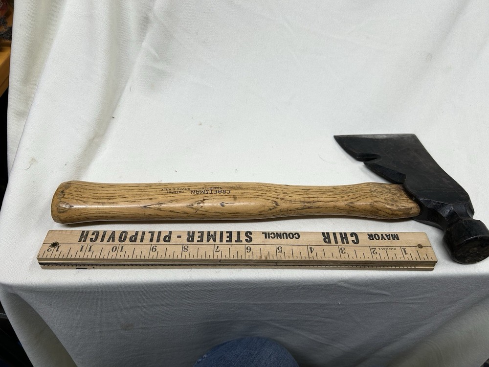 Ward Master Quality 7” Hatchet/Axe W Nail Puller Craftsman Wood Handle