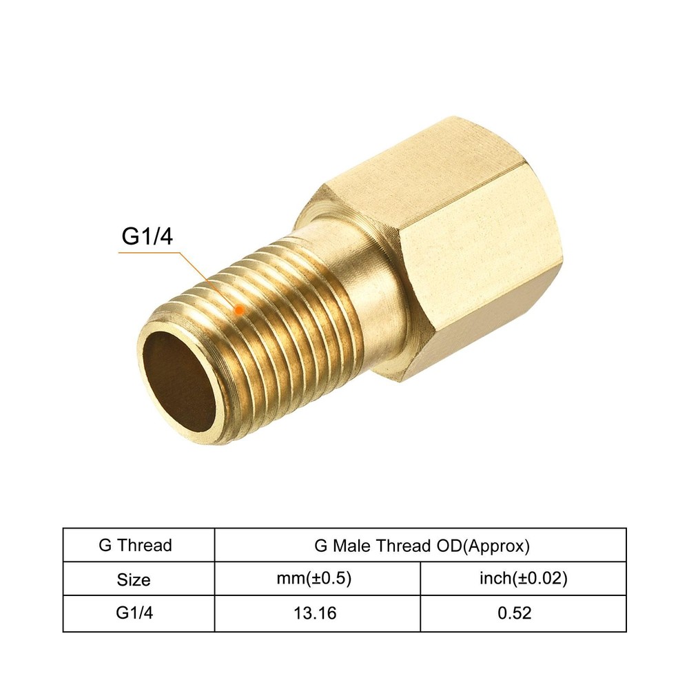 Brass Pipe Fitting G1/4 Adapter 35mm Extension Connector Hex Coupling 4 Pack