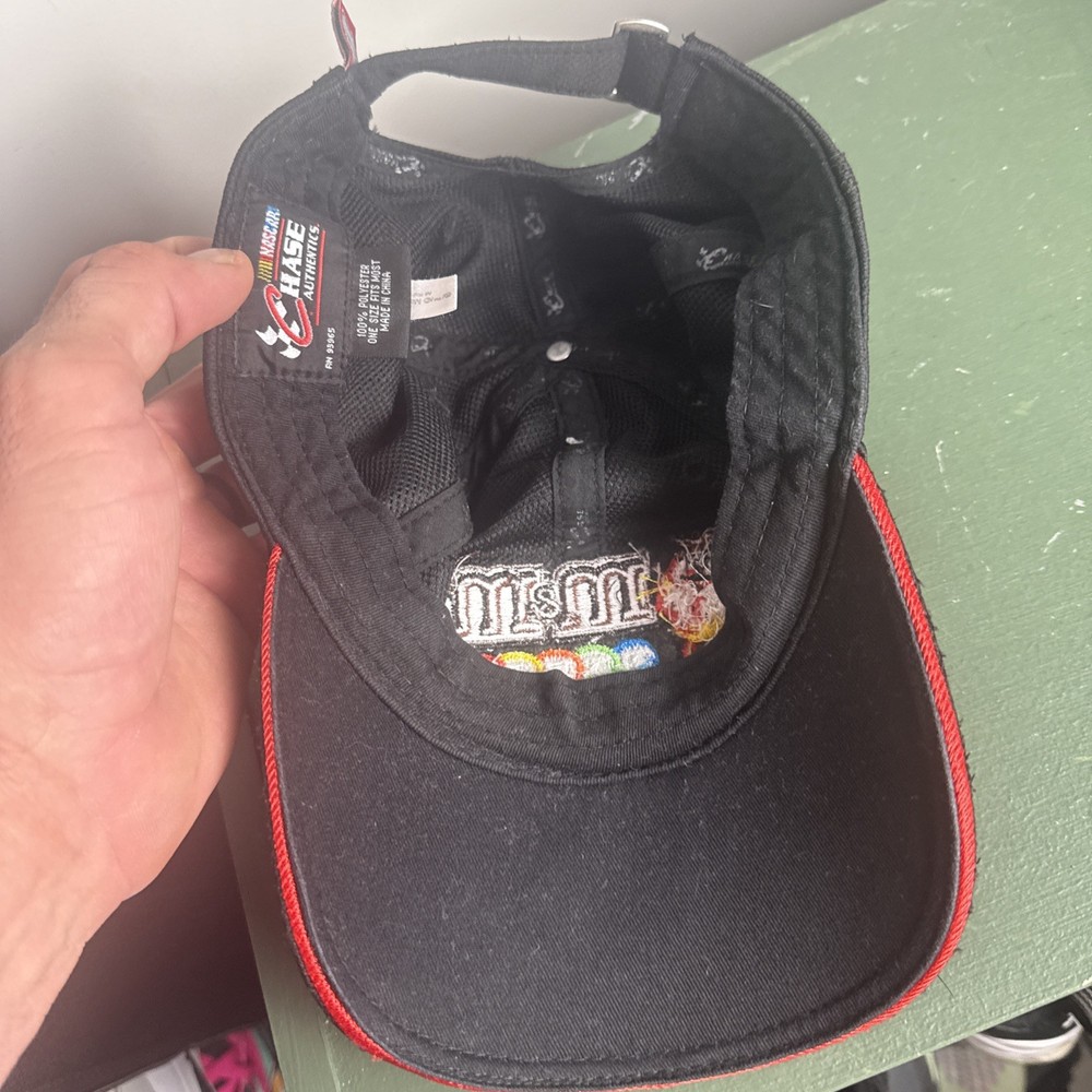 Kyle Bush NASCAR Hat Cap Adjustable Black Red M&M’s Racing Chase Authentics