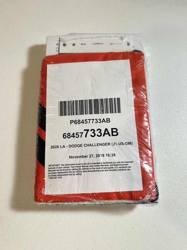 2020 Dodge Challenger Owner's Manual Set