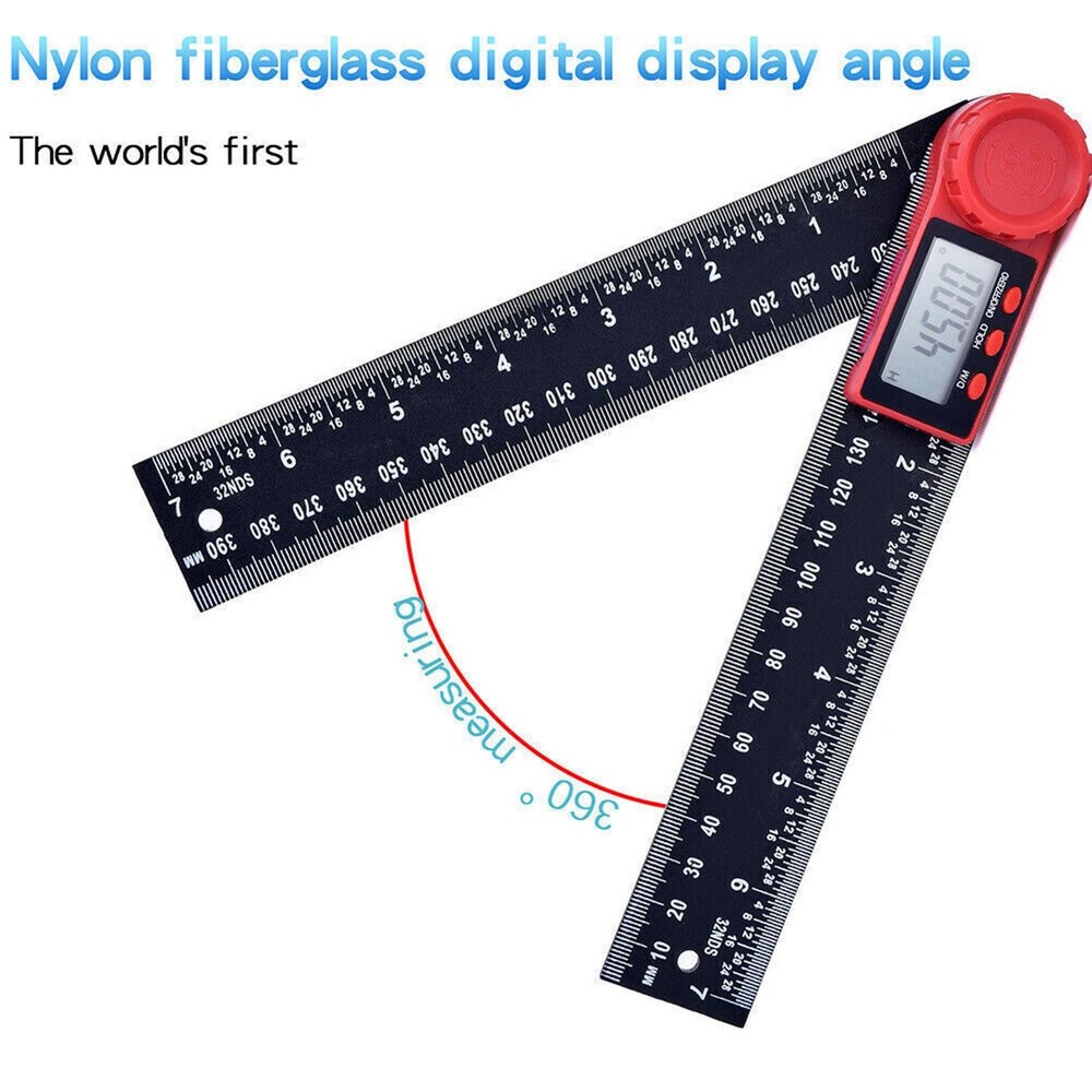 LCD Digital Display 200mm 0-360° Angle Finder Ruler Protractor Measure Meter