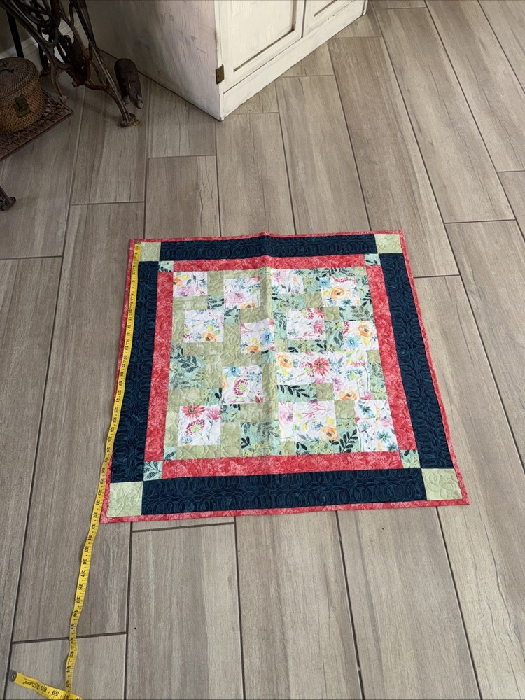 Handmade Baby Patchwork Quilt Blanket Floral Pattern 32x32