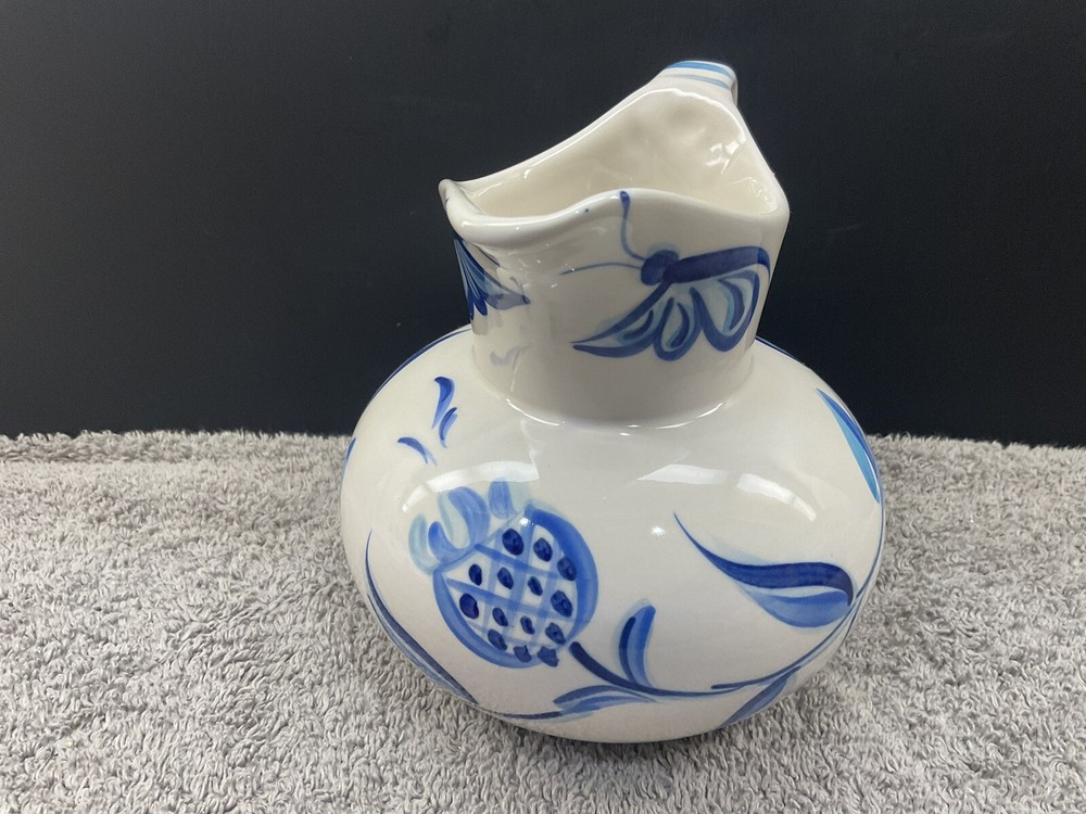 2005 Gail Pittman/ 5” Pitcher/ Butterfly Blue Pattern/Excellent