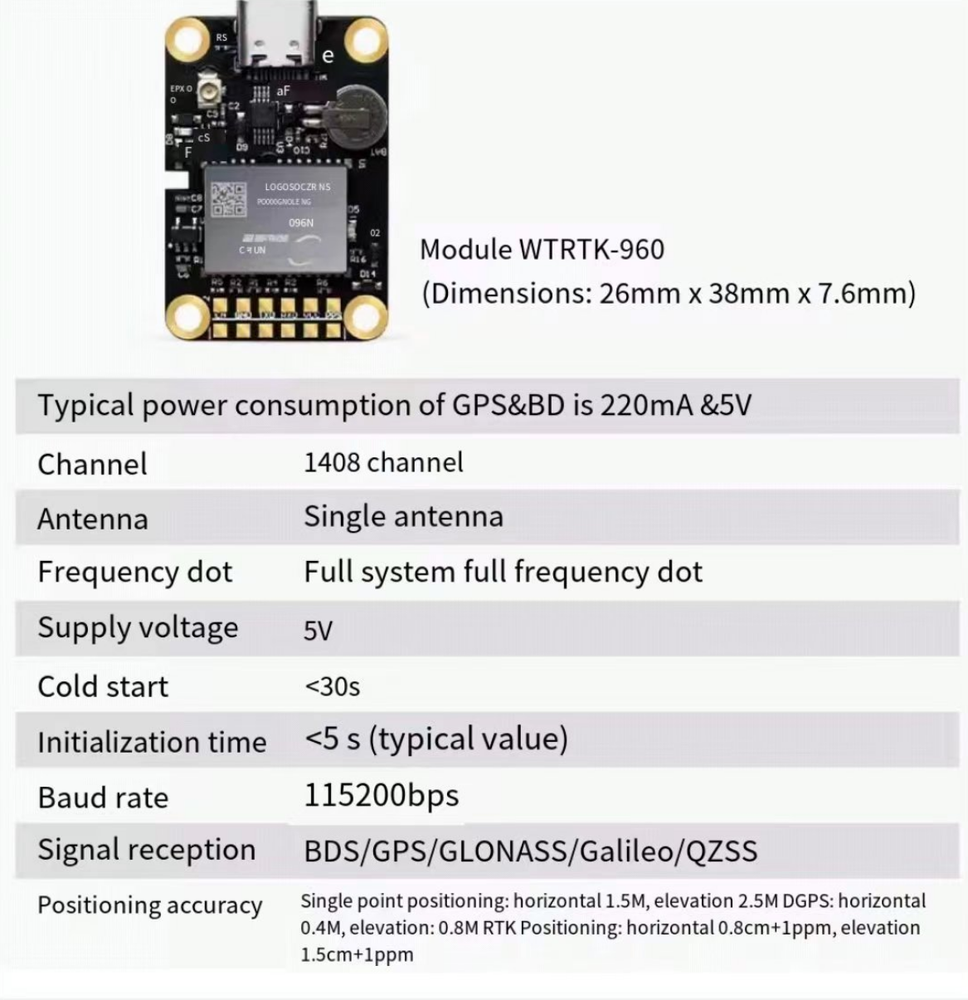 UM960 RTK Module GNSS GPS Module for Drones Automobiles Surveying Mapping