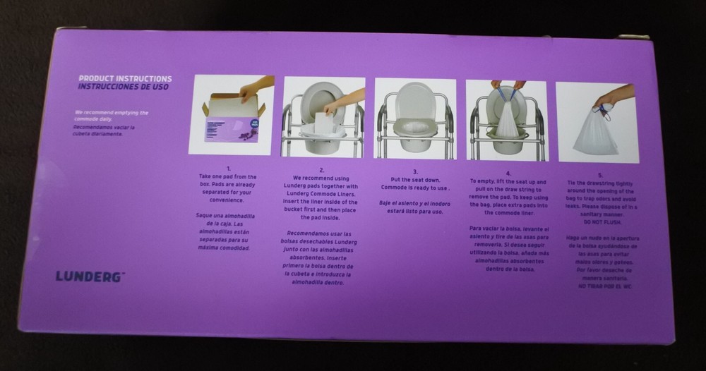 Lunderg Lavender Scented Super Absorbent Commode Pads - 100 Count