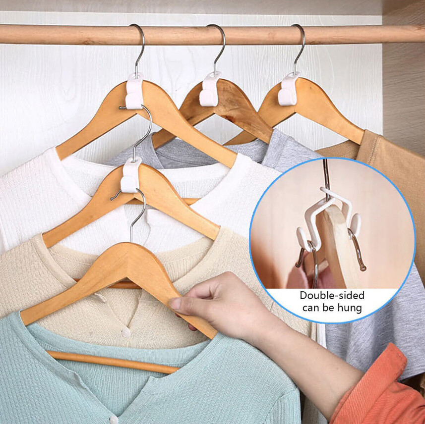 20PCS Clothes Hanger Connector Hooks Hanger Space Saving Organizer US