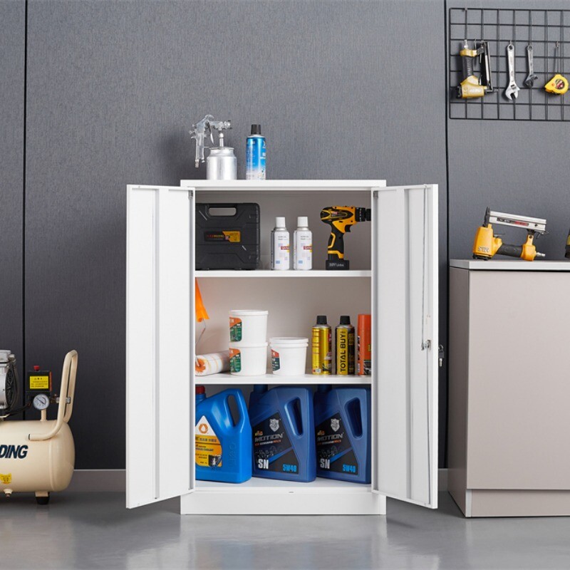 Metal Storage Cabinet with Locking Doors and Adjustable Shelf, Folding Cabinet