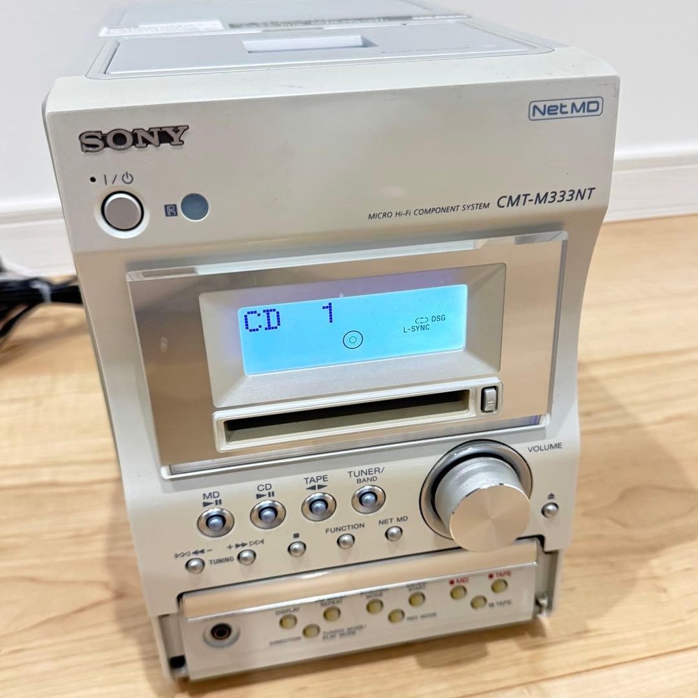 Sony CMT-M333NT CD MD Cassette Micro Component System Tested Japan