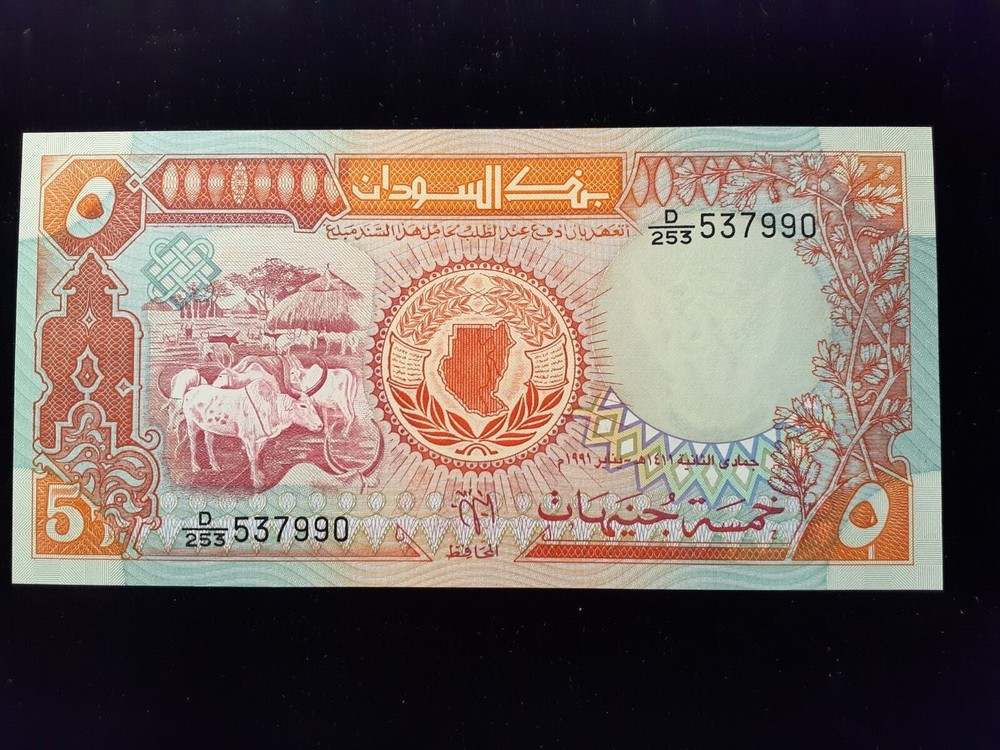 1987-1990  5 POUNDS SUDAN   P40