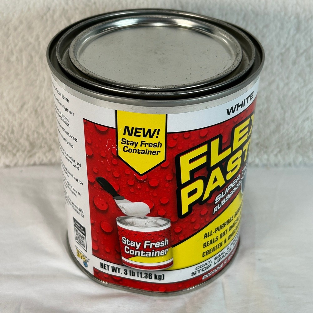 Flex Paste White Super Thick Rubberized Paste All Purpose Sealant 3 lbs NEW