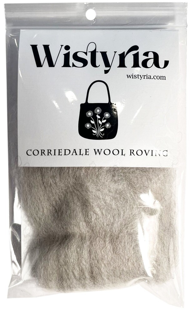 Wool Roving 12" .22oz Light Gray