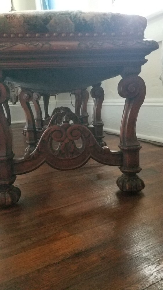 Antique fireside or window seat bench.