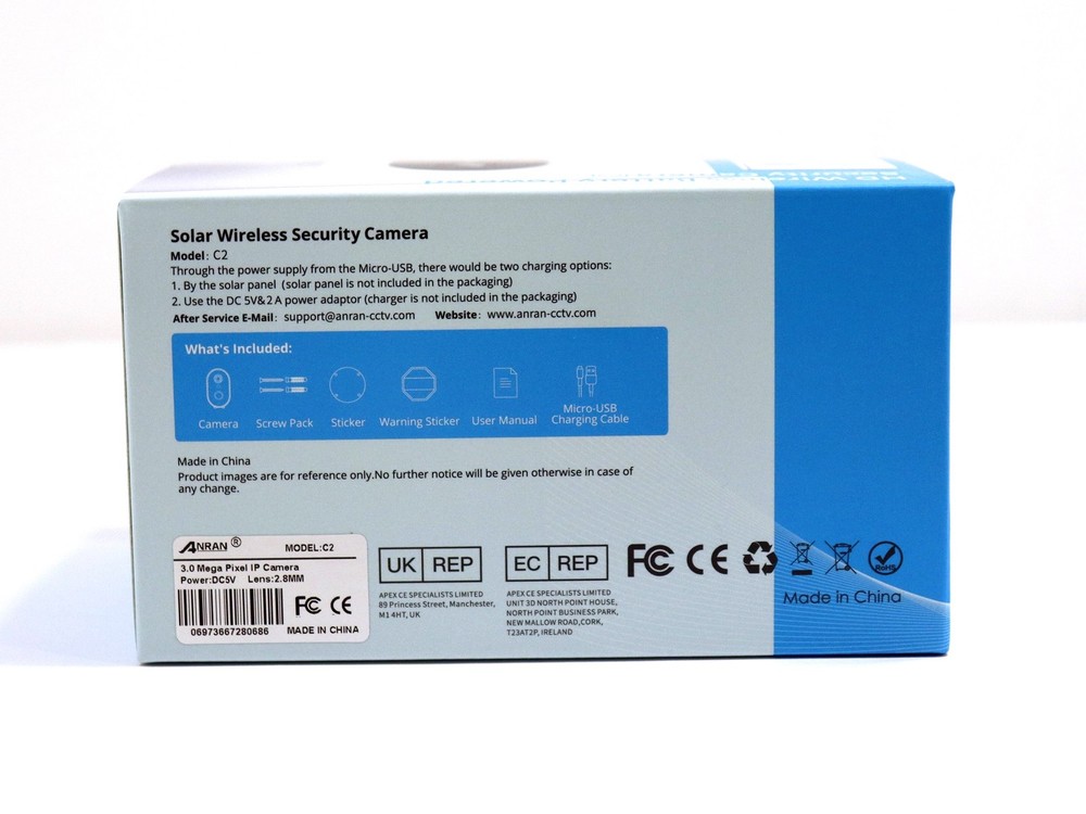 Anran HD Wireless Battery powered Security Camera C2 (White) - NEW