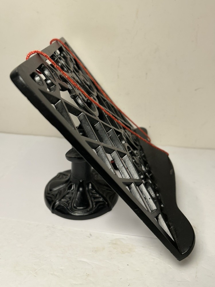 Black Cast Iron Adjustable Recipe Book Holder Weights 12”