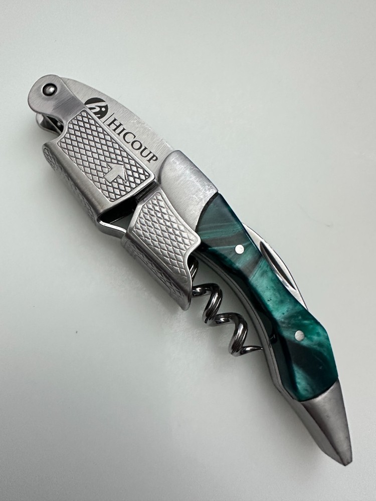 HICOUP Green Marble Pattern Premium Waiters Corkscrews Wine Key Openers