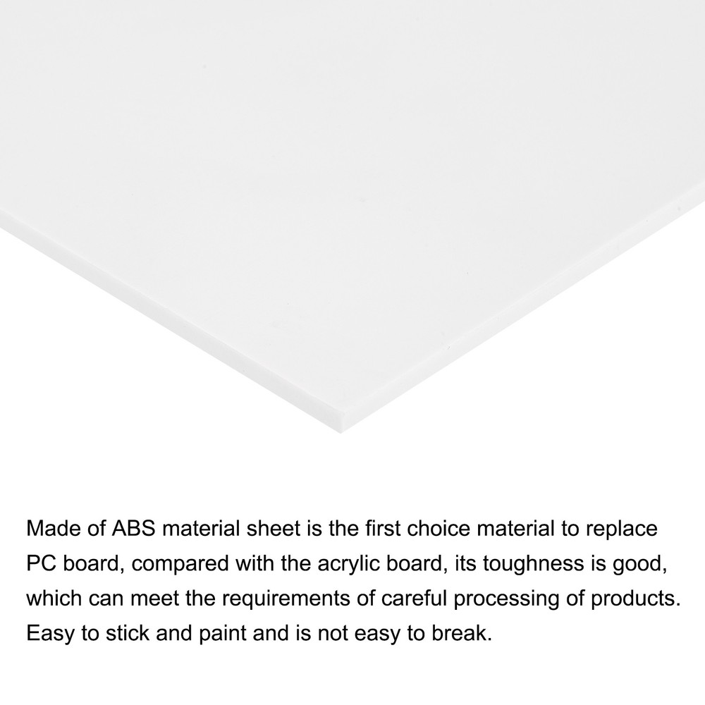 ABS Plastic Sheet 16 x 12 x 0.16" ABS Styrene Sheets White 3 Pcs