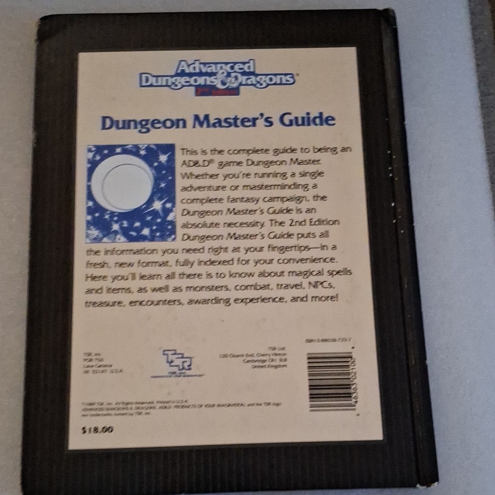 TSR Advanced Dungeons & Dragons 2nd Edition Dungeon Master's Guide 1995