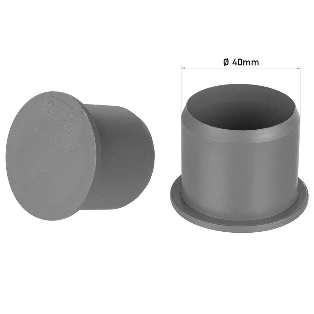 Socket Plug 40mm Waste Pipe Soil Pipe Vent Pipe Cap Blank Stop End Push-Fit