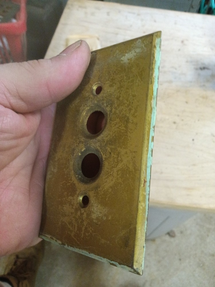 Antique/Vintage Push Button Solid Brass Light Switch Plate