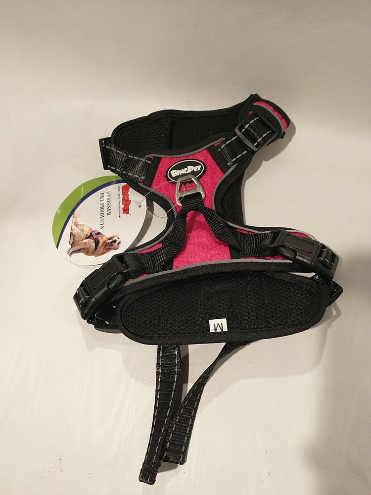 Bingpet Ba5042 pink Size Medium Reflective Adjustable Dog Soft Harness