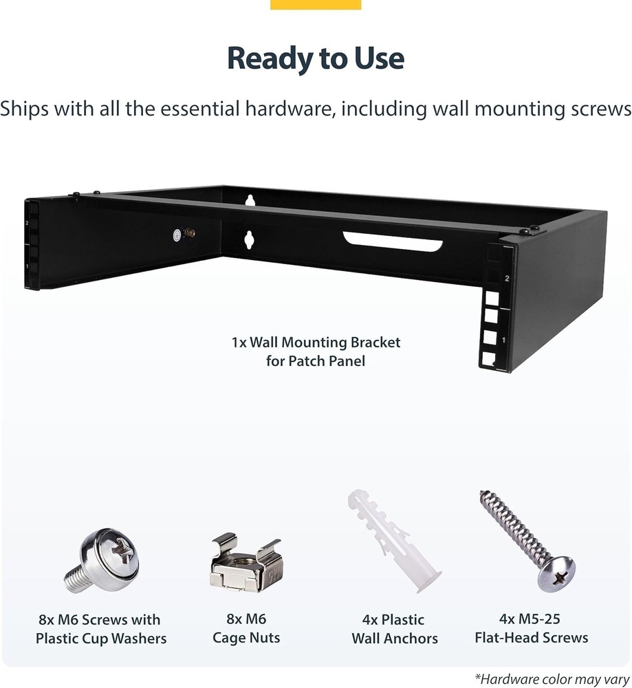 Durable 2U Wall Mount Network Rack - Easy Install with Patch Panel Bracket
