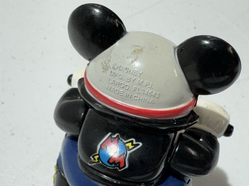 VINTAGE DISNEY MICKEY MOUSE MOTORCYCLE PULLBACK TOY 3.5"