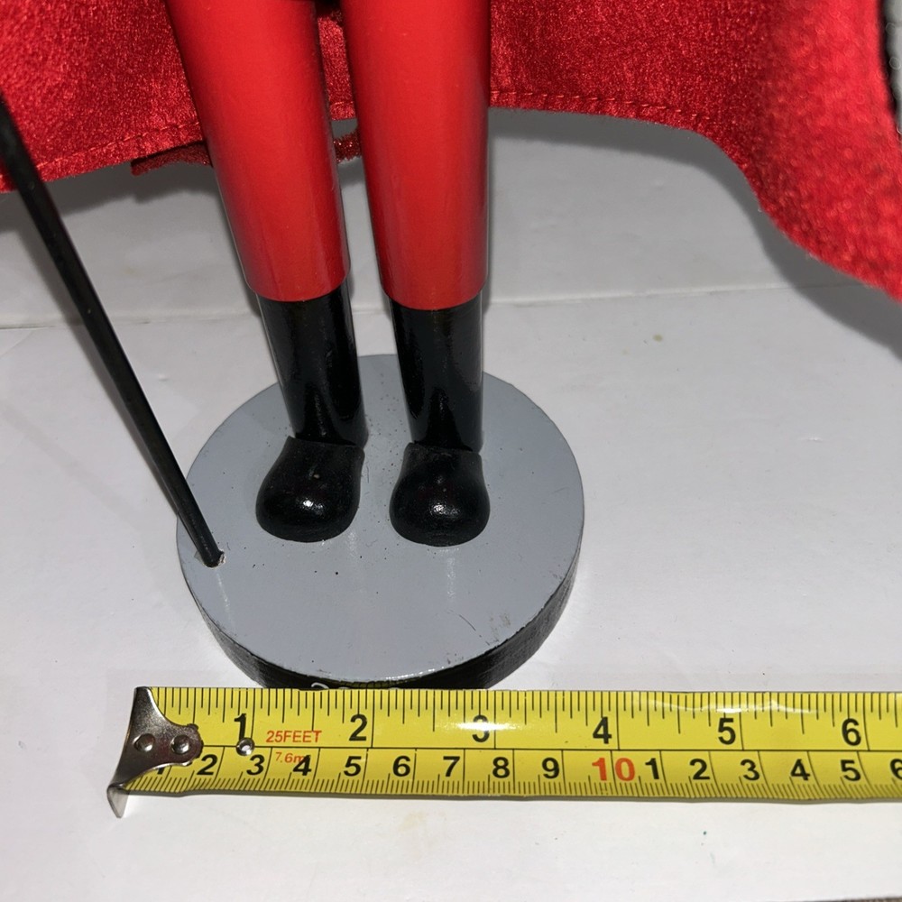 Vintage Devil Nutcracker With Red Cape Holding A Pitchfork Spooky Halloween 2012