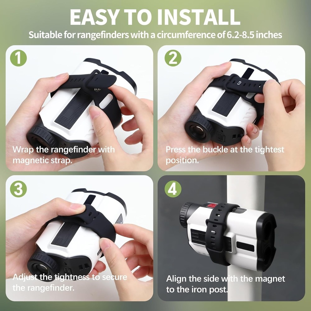 Universal Golf Rangefinder Magnetic Strap – Strong Silicone Holder, Adjustable