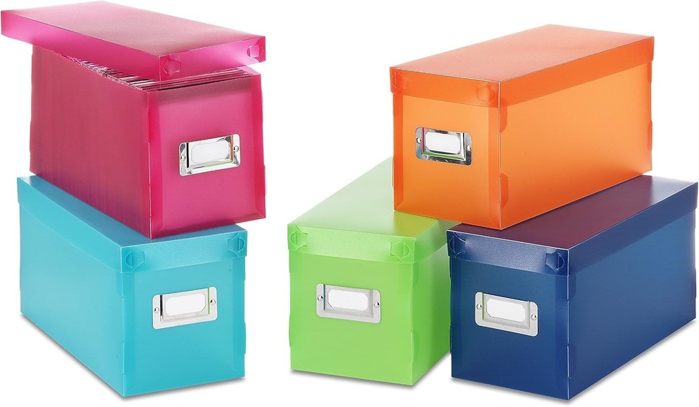 Stackable CD Boxes in Assorted Colors - Perfect Plastic Storage for Music Lovers