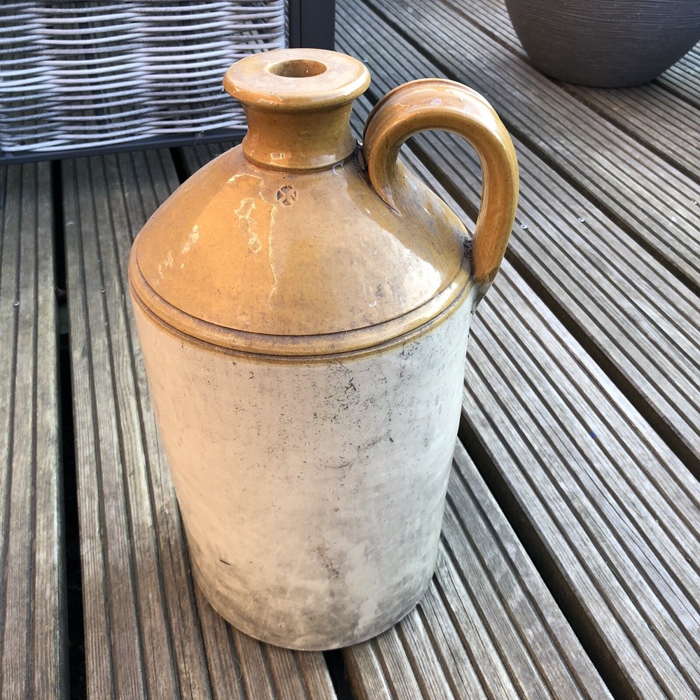 Small / Medium Vintage Stoneware Flagon Wine