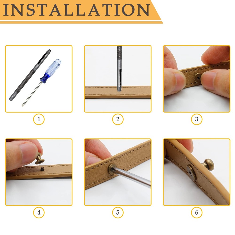 100Set 5mm Round Head Button Studs Solid Button Stud Screw Leather Button Riv...