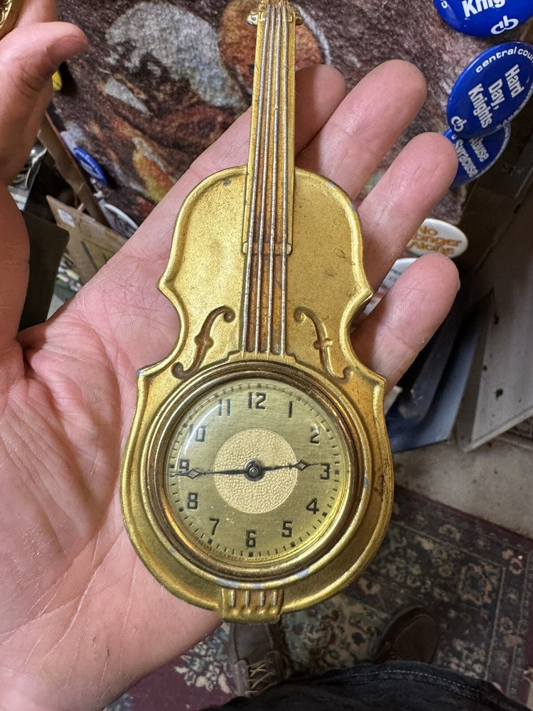 Vintage 1900s Miniature Cello Clock
