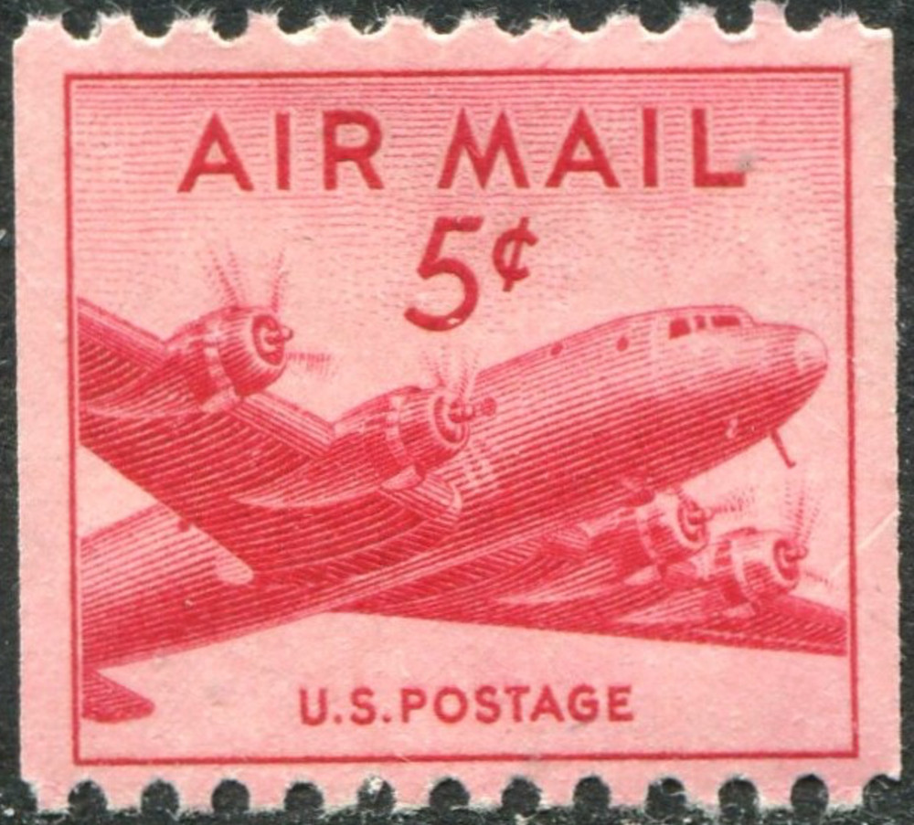 US #C037 MNH 1948 DC 4 Skymaster Airmail Coil