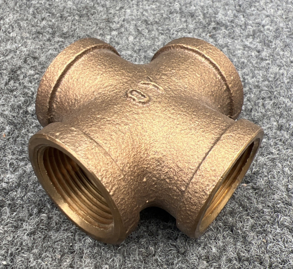 1VFC4  1" Red Brass Pipe Cross Threaded New Other