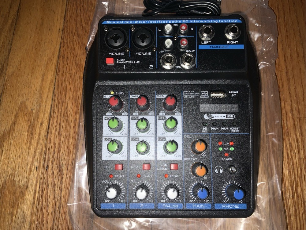 Professional Audio Mixer Sound Board Console System Interface 4 Channel Digital