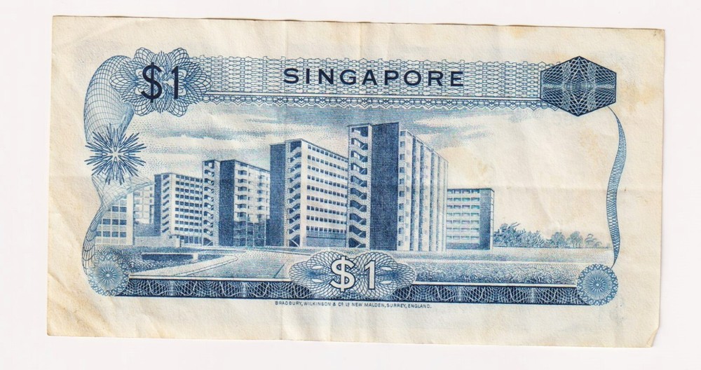 Singapore 5 Dollars 1967 P2a "without" red Seal & Three 1 Dollar Notes