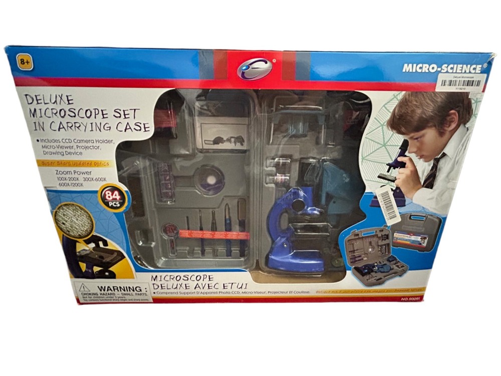 Micro Science Deluxe Microscope Set In Carrying Case