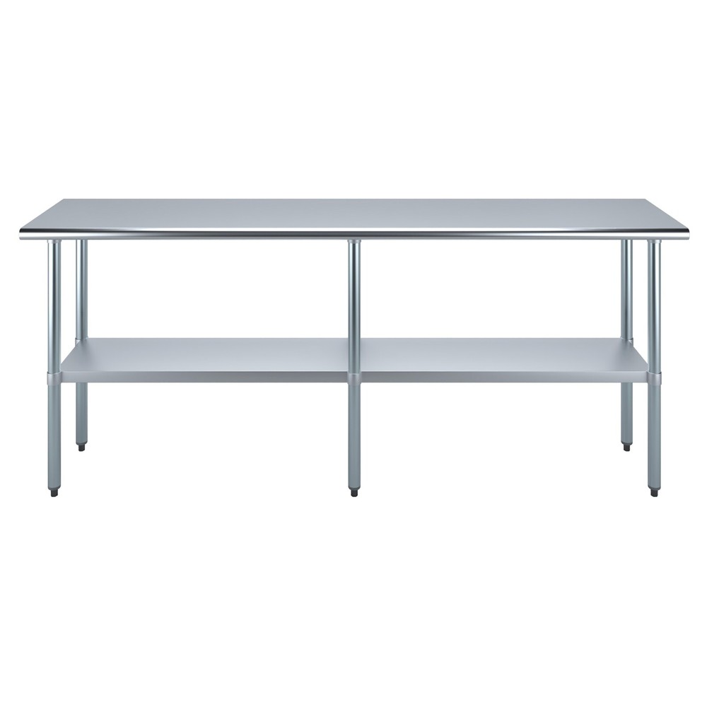 18" X 84" Stainless Steel Work Table With Galvanized Undershelf
