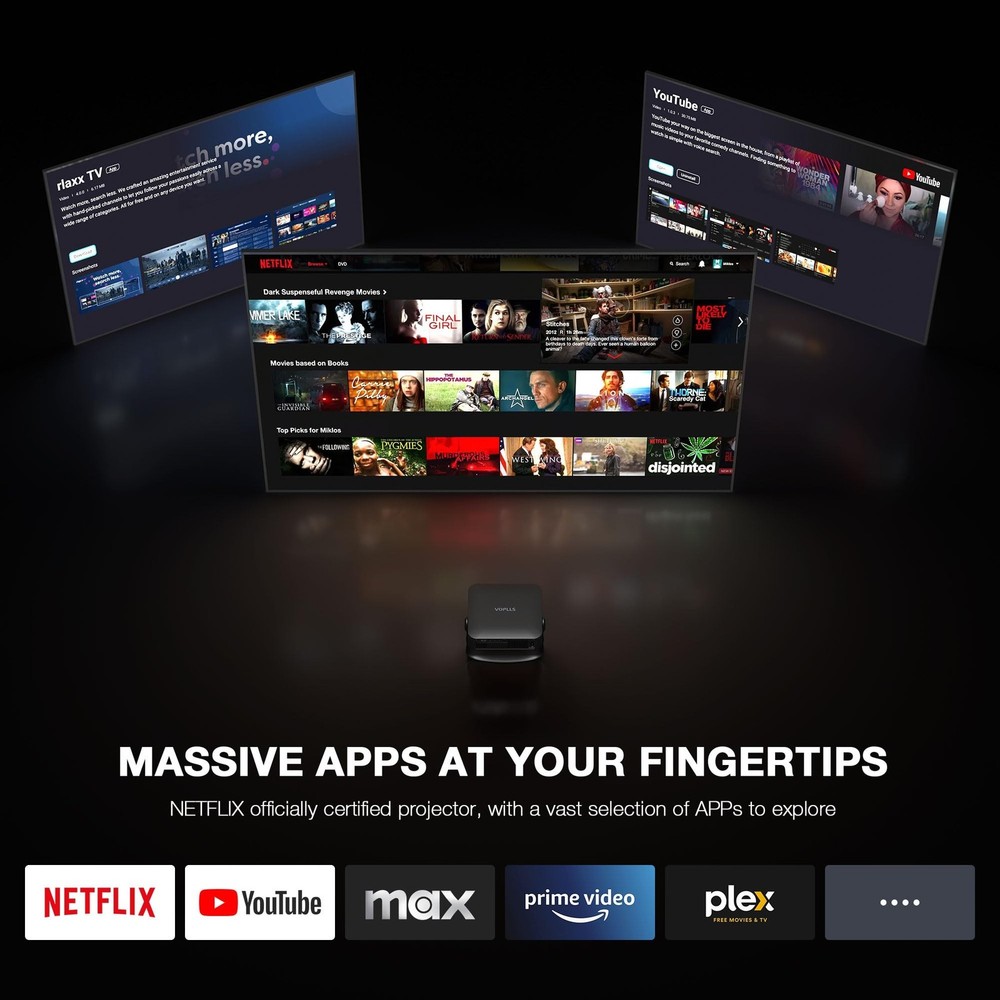 【Thinnest & Netflix-Licensed Projector】Smart Mini Projector with W