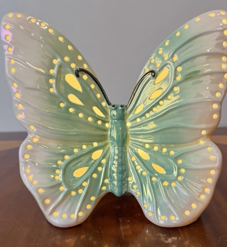 Pearlescent Ceramic Butterfly LED Night Light Color Changing Glow