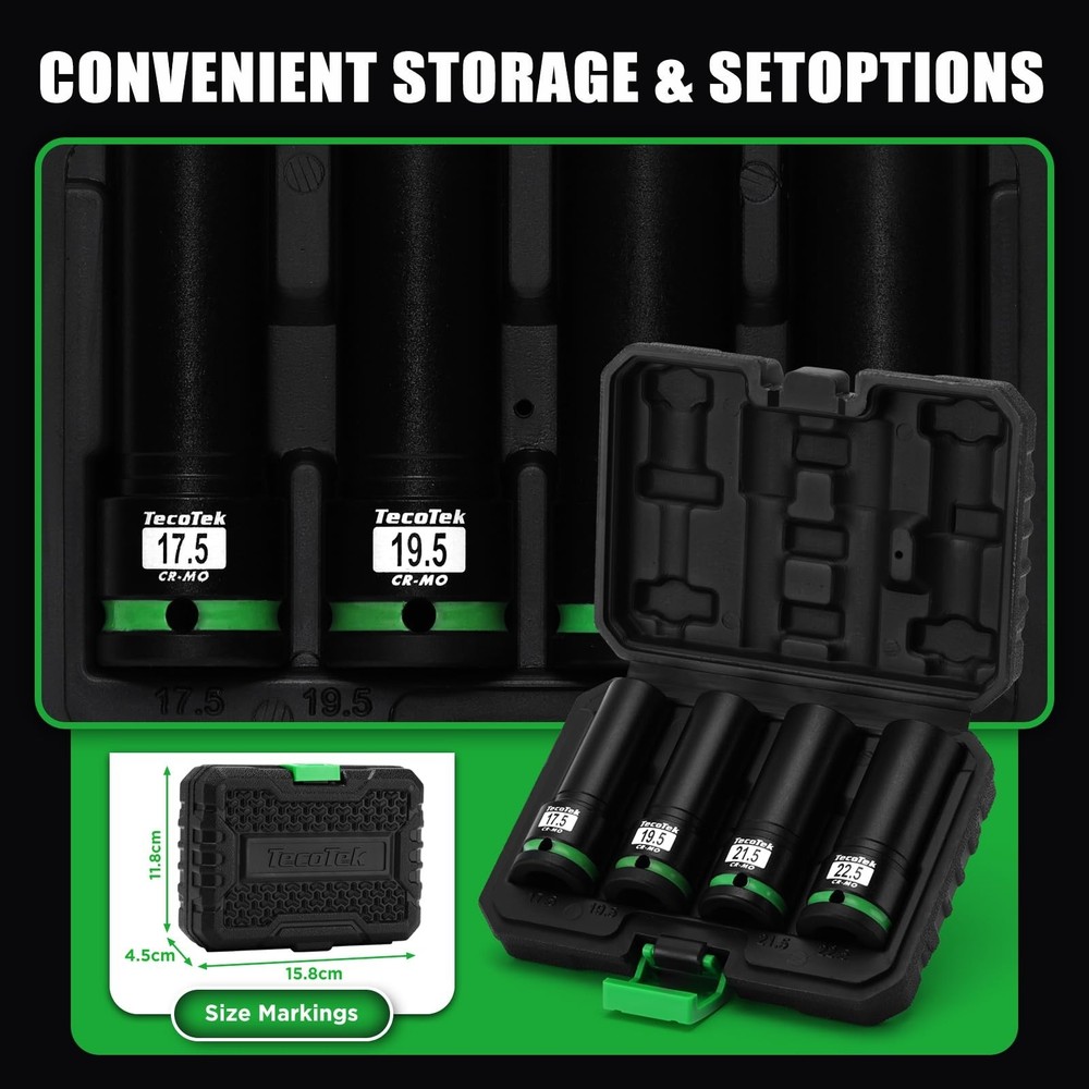 4PCS 1/2" Drive 1/2 Size Thin Wall Lug Nut Socket Set, Half Size Wheel Socket...