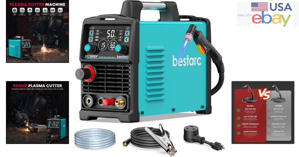 Portable Plasma Cutter Machine with Air Sensor and Adjustable Pilot Arc Feature