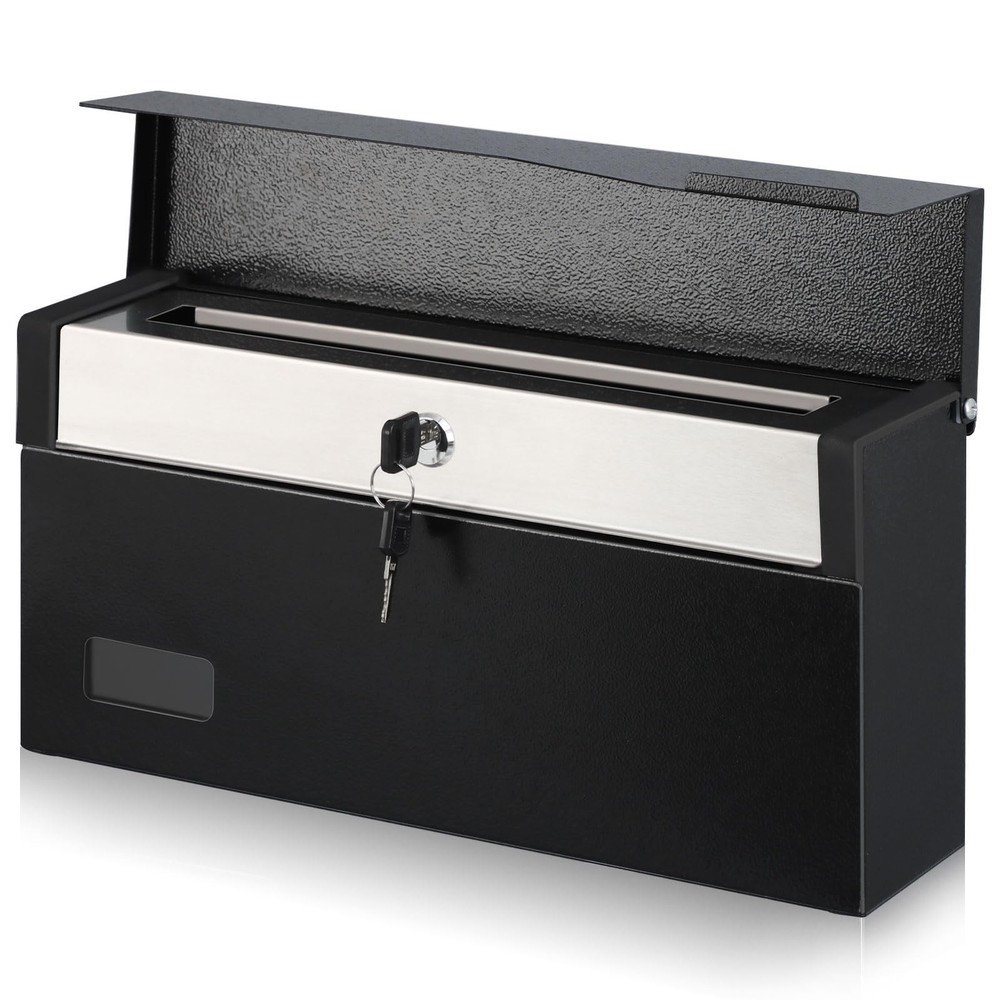 xydled Mailbox with Key Lock, Locking Wall Mount Mail Boxes for Outside, Stee...