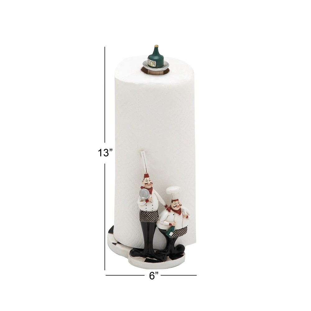 White Polystone Chef Paper Towel Holder - Small