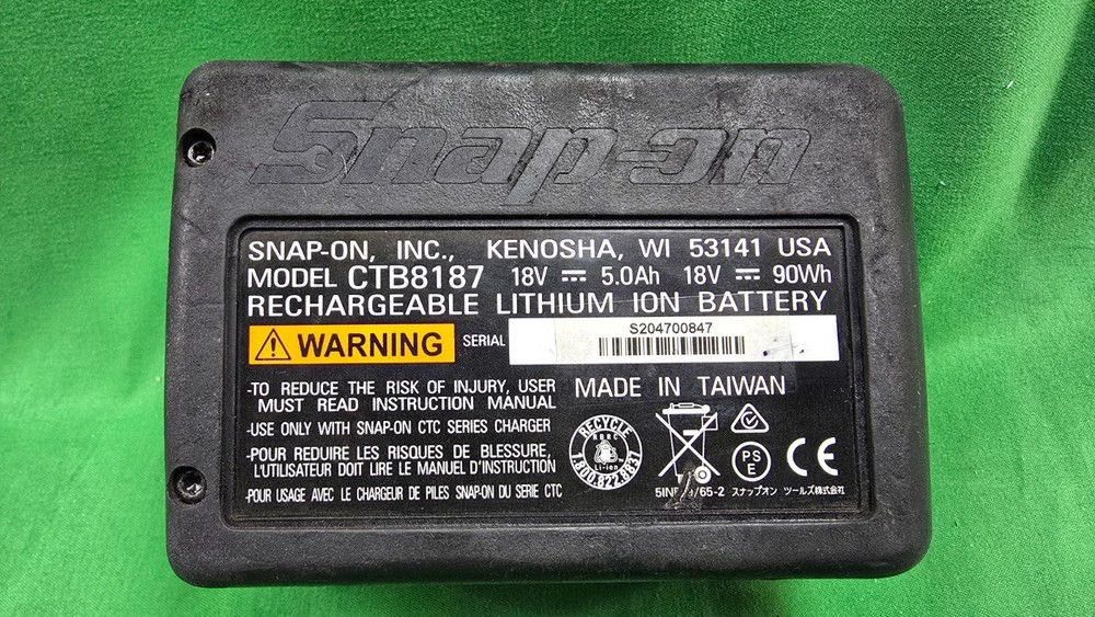 Snap-On CTB8187 18V 5.0Ah Battery TESTED (E8)
