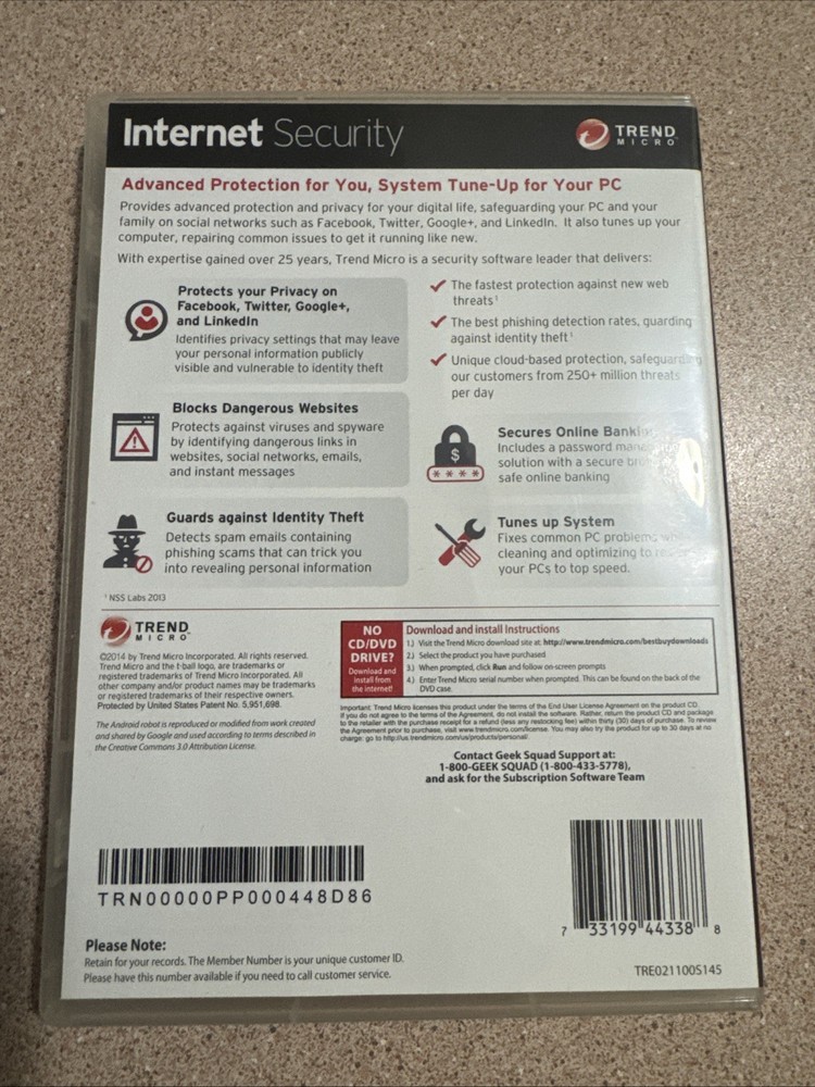 Trend Micro Internet Security (2014) 3 Devices, Windows 8, Mac, IOS, Android