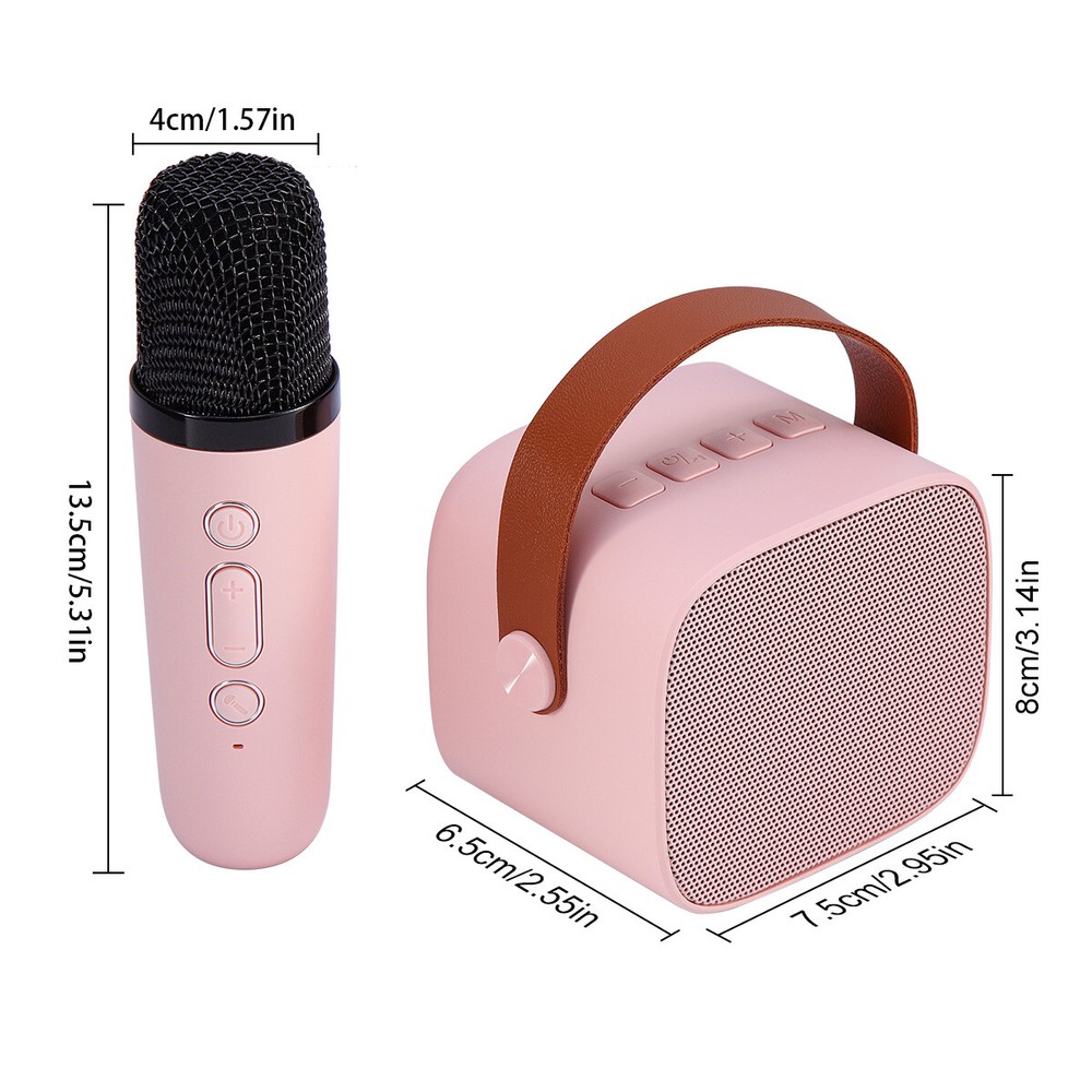 Bluetooth Speaker Portable Karaoke Machine System Microphone Party Light For Kid