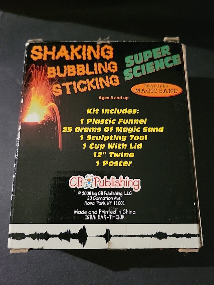 NOS 2008 Shaking Bubbling Sticking Super Science Kit Magic Sand CB Publishing