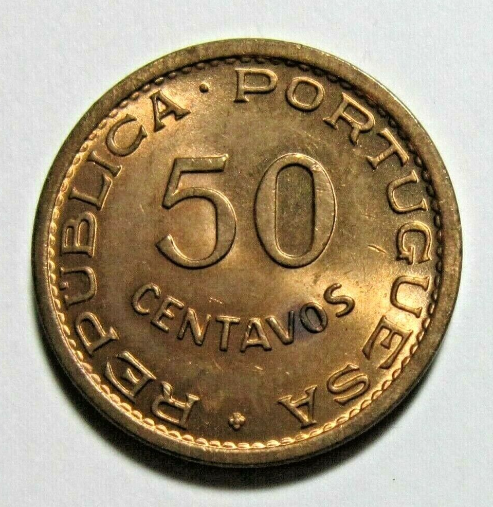 PORTUGUESE TIMOR. 50 CENTAVOS, 1970. UNCIRCULATED.