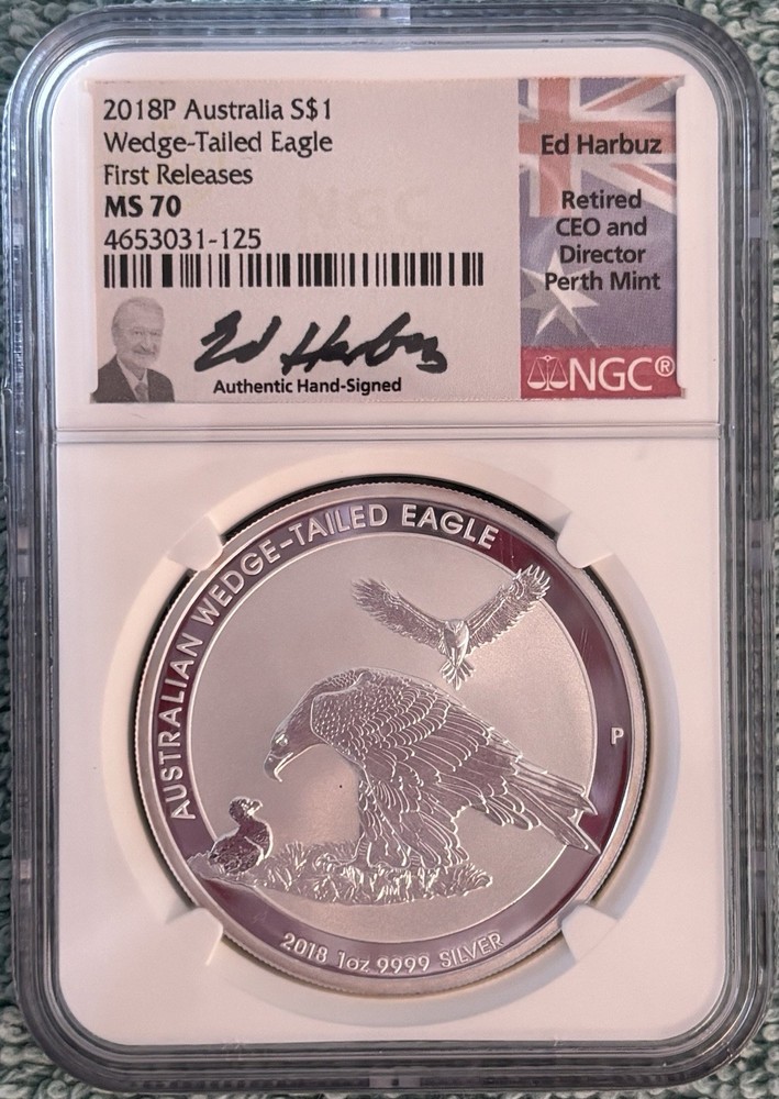 2018 Australia $1 Silver Wedged Tail Eagle NGC MS 70 First Release
